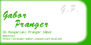 gabor pranger business card