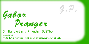 gabor pranger business card